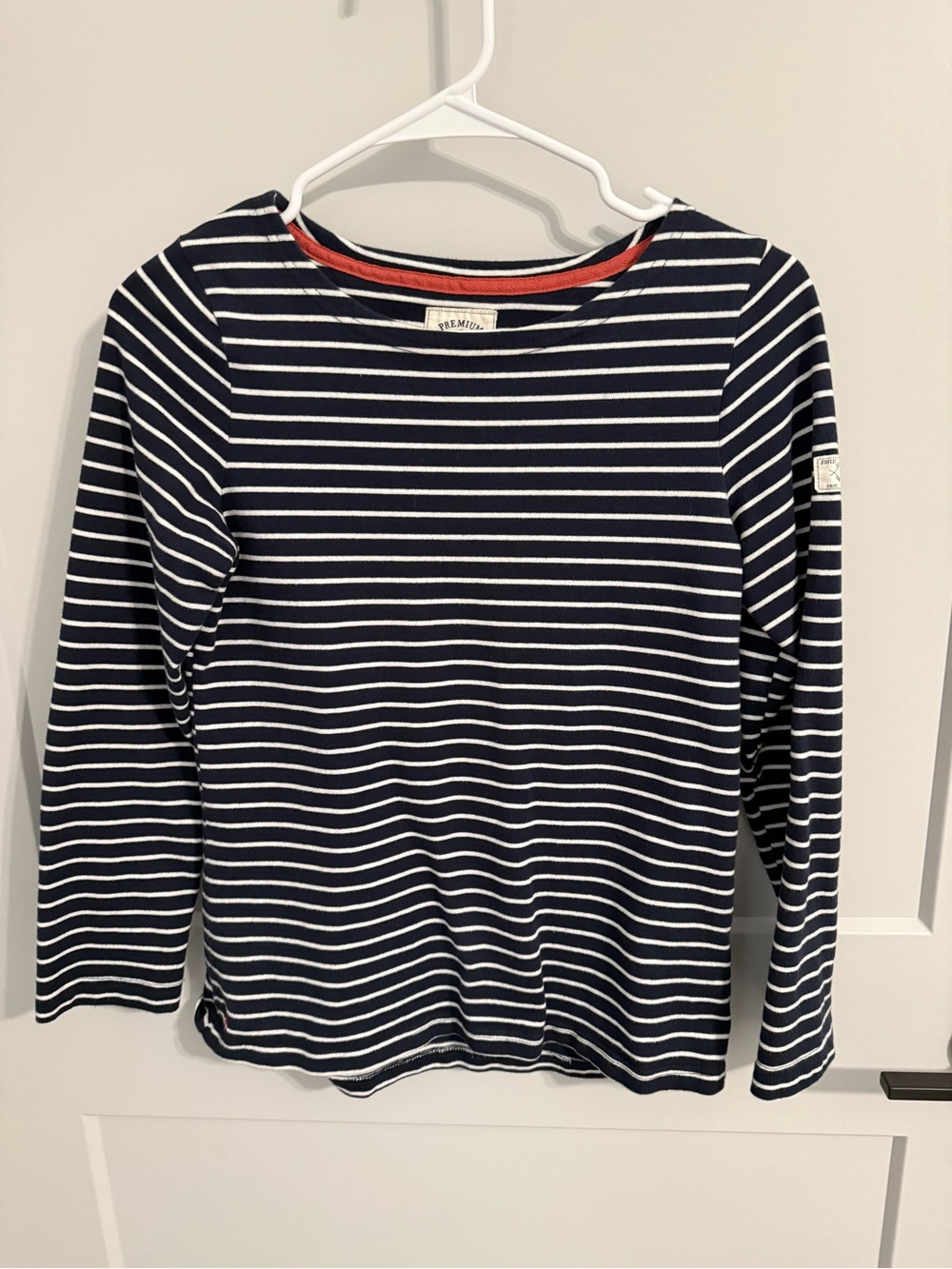 Joules Women’s Size 4 Navy White Breton Stripe Long Sleeve Nautical Top
